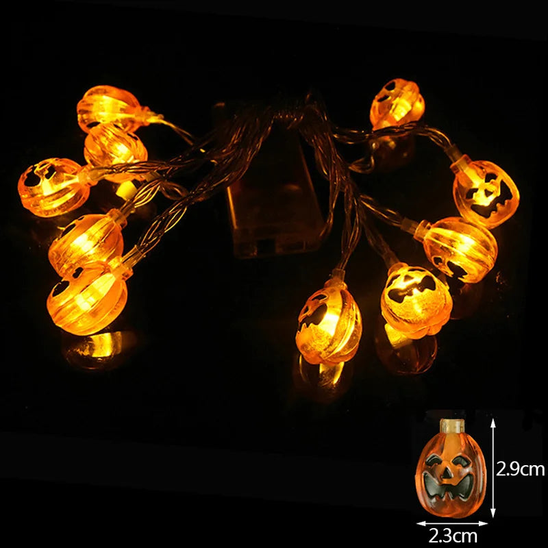 Halloween LED String Lights – Pumpkin Bat Ghost 10-LED 1.5M Halloween String Lights Babs A8
