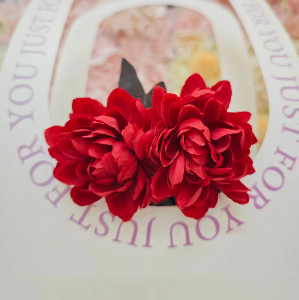 Lifelike Silk Dahlia Artificial Flower Bouquet – Wedding & Party Artificial Flower Bouquet Babs Red 20PCS