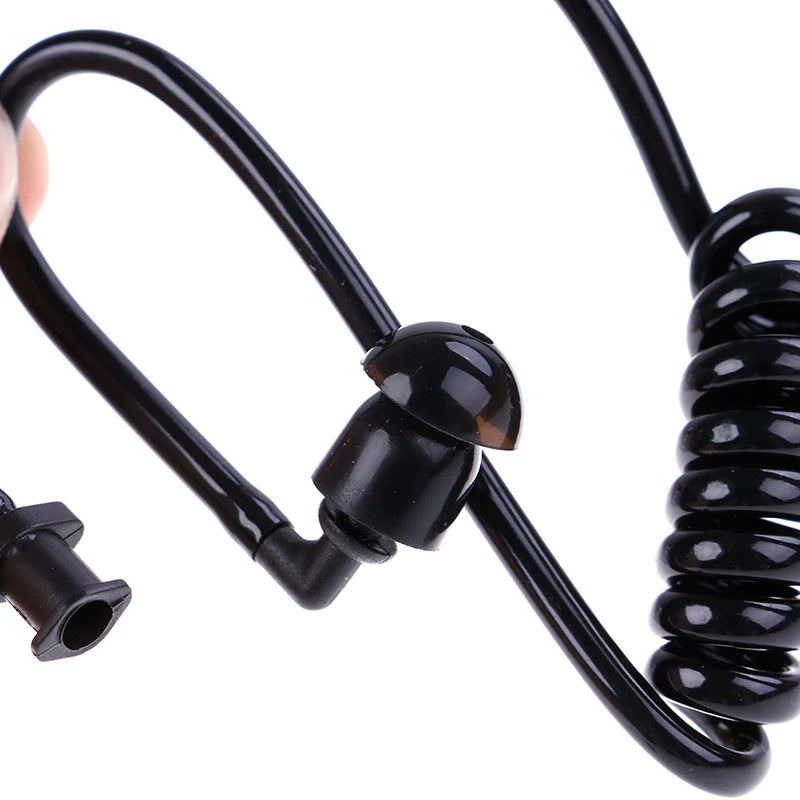 Black Coil Acoustic Air Tube Earplug – Universal Radio Earpiece Earpiece Air Tube Babs