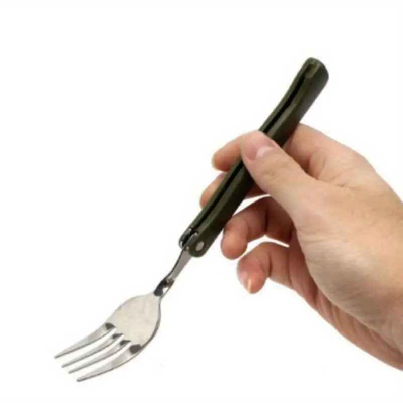 Military Green Folding Knife Camping Cutlery Set with Bag Camping Cutlery Set Babs