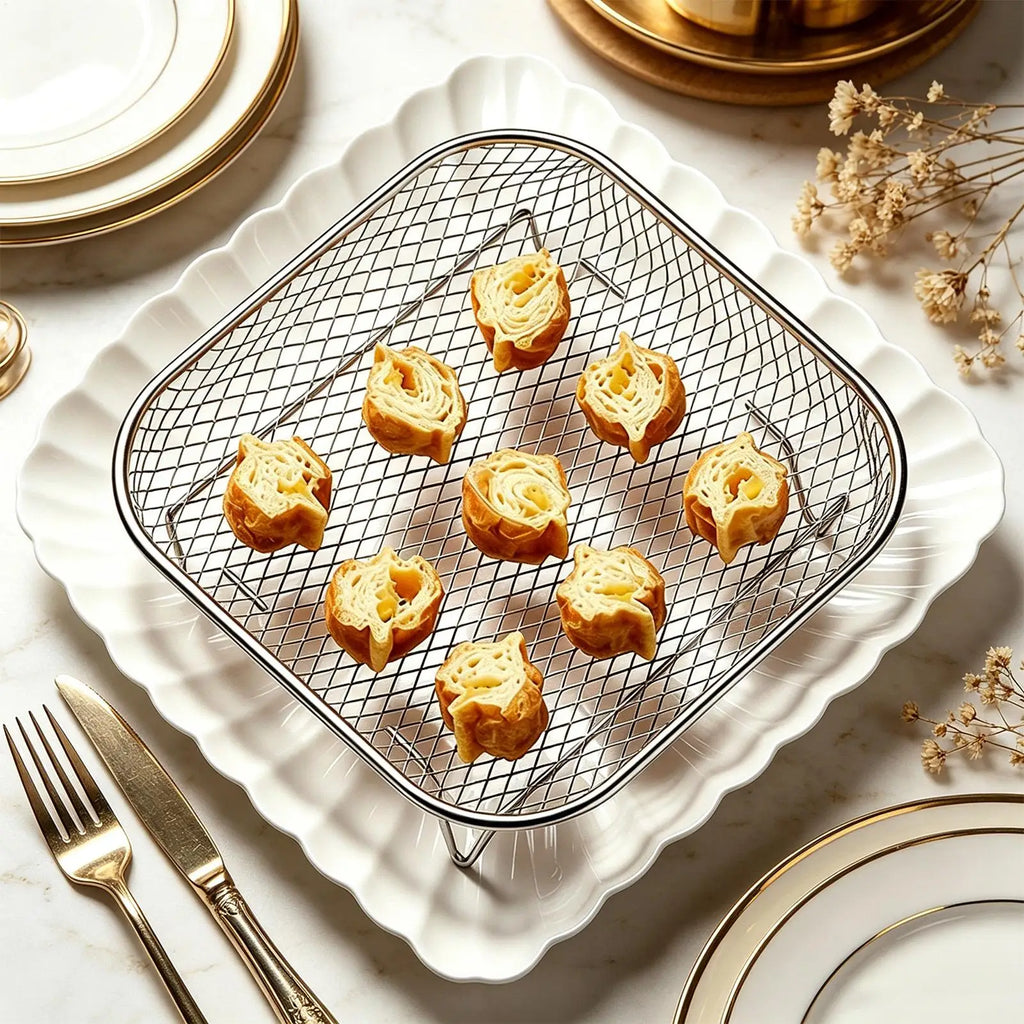 Stainless Steel Air Fryer Rack – Stackable Baking Grill Tray Air Fryer Rack Babs