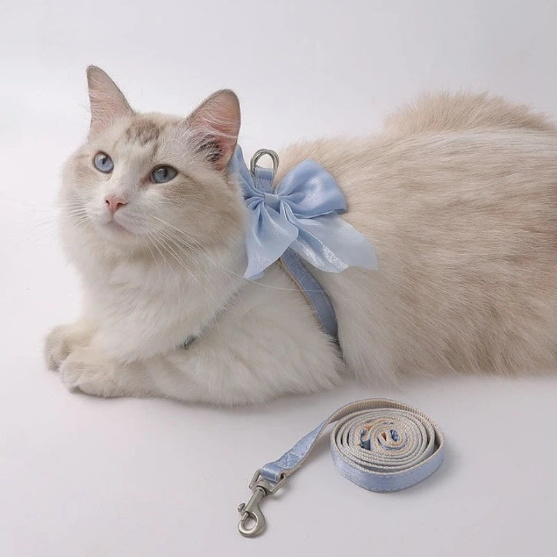 Bowknot Cat Harness & Leash Set – Adjustable for Small Pets Cat Harness & Leash Babs