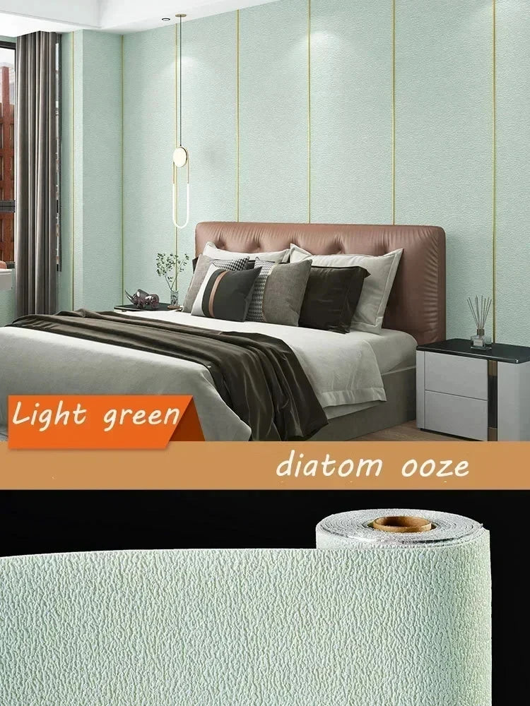 3D Self-Adhesive XPE Wall Panel – Waterproof & Insulating Self-Adhesive Wallpaper Babs Diatom light green 1000cmx50cm