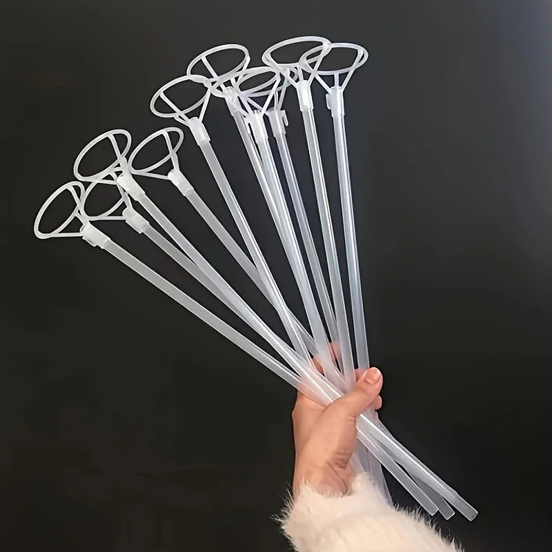 50PCS Bobo Balloon Stick Stands with Cup – Party Decoration Balloon Stick Stand Babs Transparent 50PCS