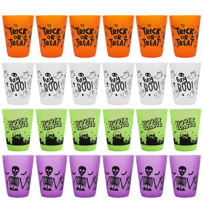 24pc Halloween Skull Plastic Cups – Spooky Party Drinkware Halloween Party Cups Babs