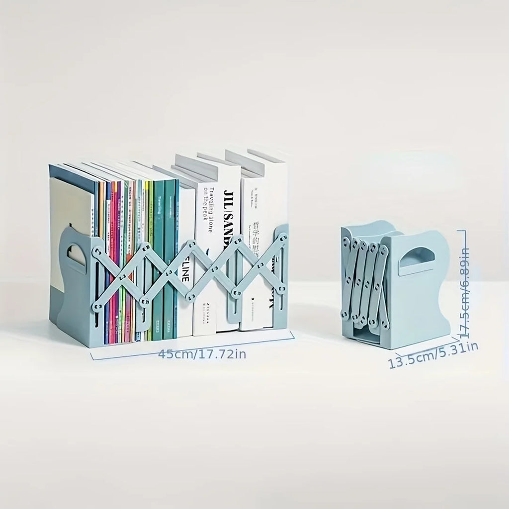 Retractable Bookends with Pen Holder | Foldable Desk Organizer Desktop Book Organizer Babs