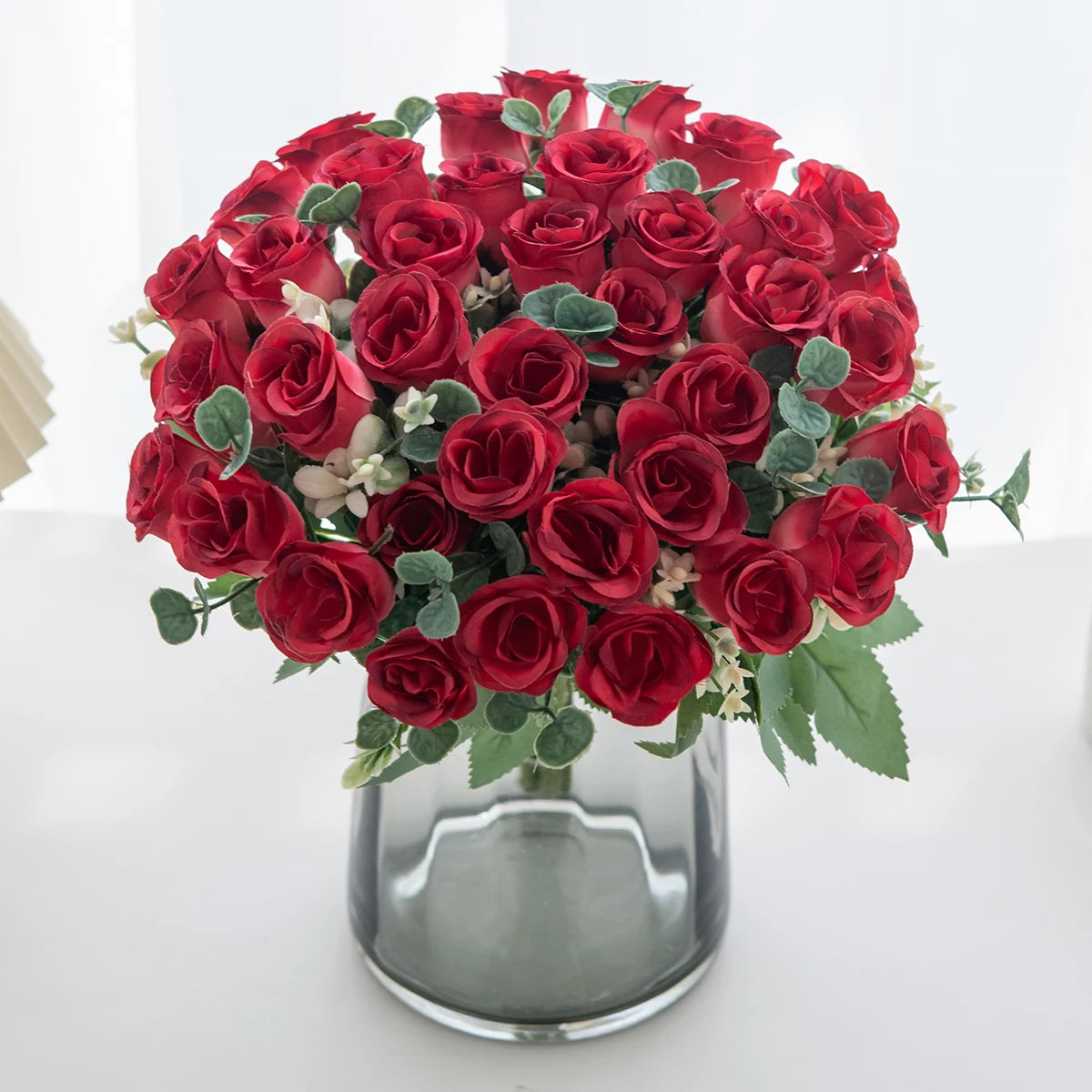 10-Head Silk Artificial Flower Bouquet – Wedding & Home Decor Artificial Silk Flowers Babs