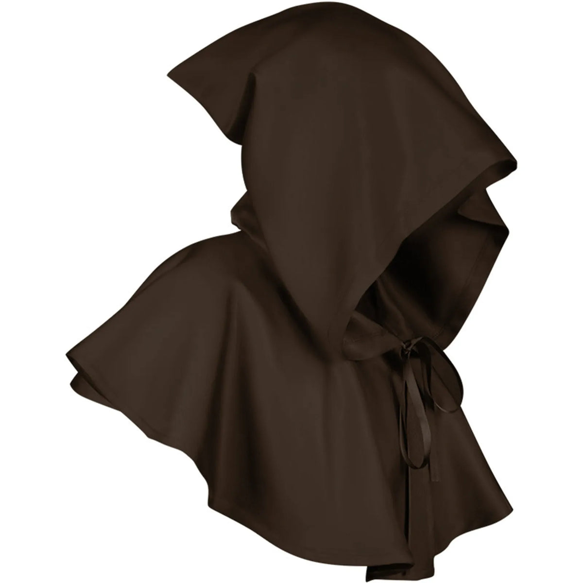 Medieval Hooded Cloak Cape – Halloween Monk Priest Costume Halloween Costume Cape Babs Coffee One Size