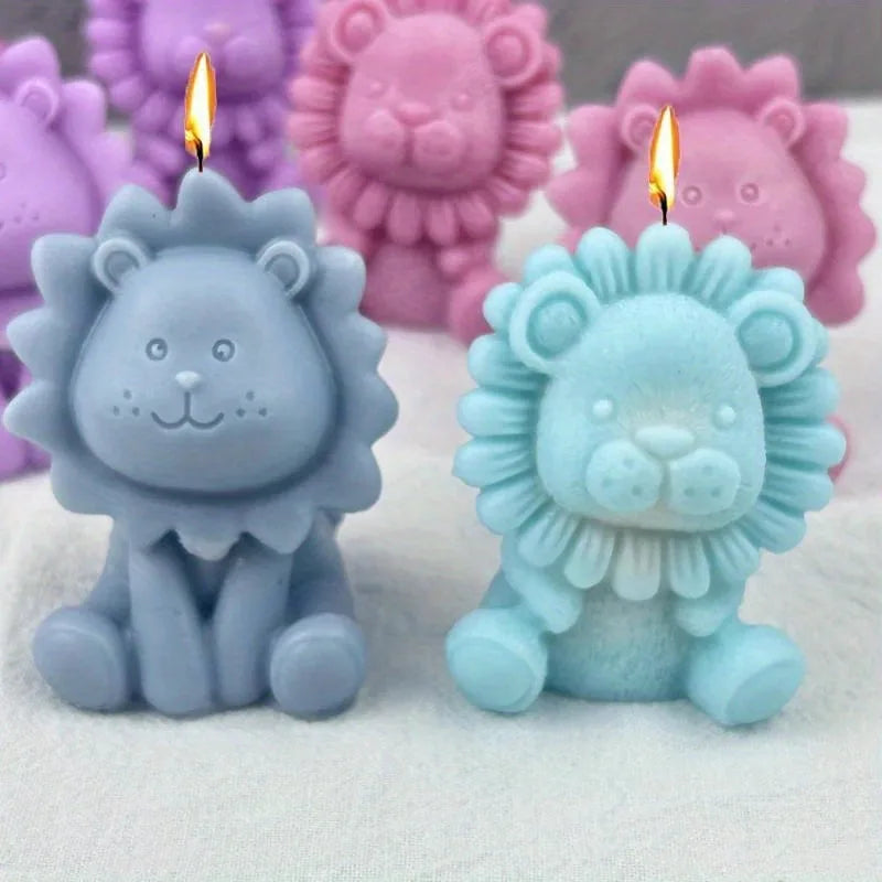 Cute Lion Silicone Mold for Candles, Soap & Resin DIY Silicone Craft Mold Babs