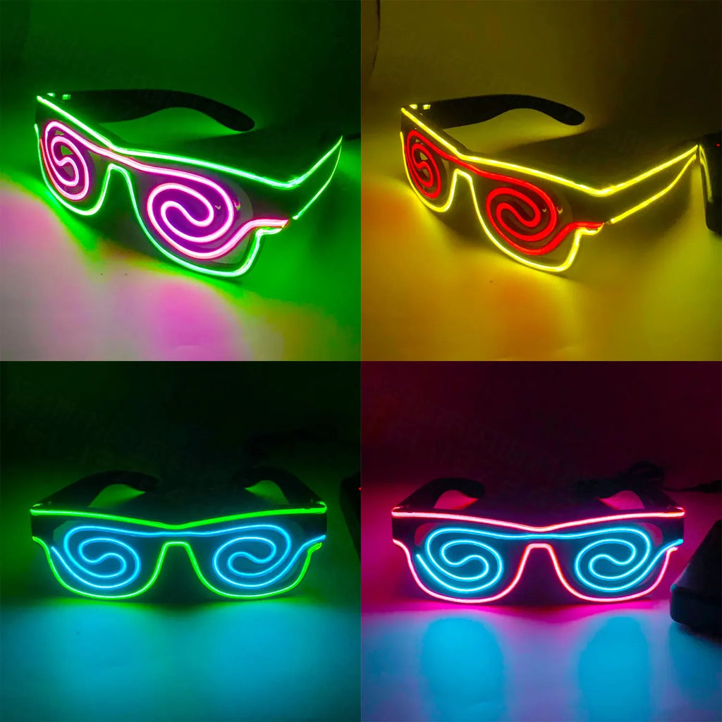 10pcs LED Glow Wire Glasses for DJ, Party & Cosplay LED Party Glasses Babs