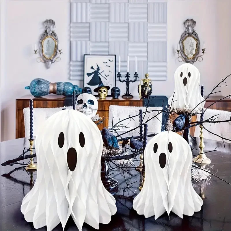 Halloween Honeycomb Ghost Paper Lanterns 3D Hanging Decoration 2pc Halloween Decoration Babs