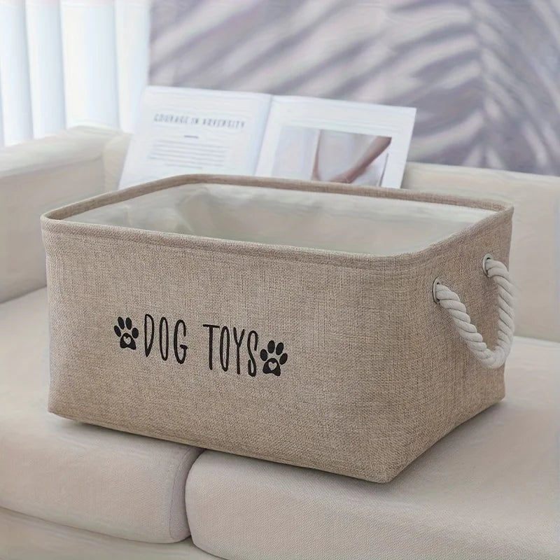 Pet Toy Storage Basket – Woven Polyester Dog & Cat Organizer Pet Storage Basket Babs