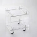 Modern Acrylic Coffee Table on Wheels – Minimalist Square Side Table Acrylic Coffee Table Babs Transparent baffle