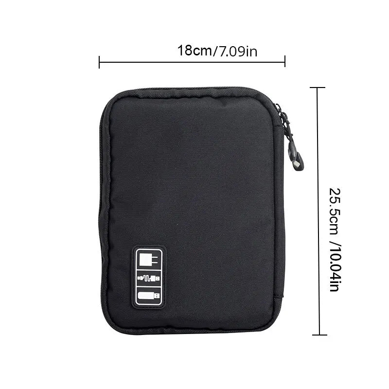 Waterproof Nylon Electronic Organizer Bag | USB Cable & Charger Electronic Organizer Bag Babs