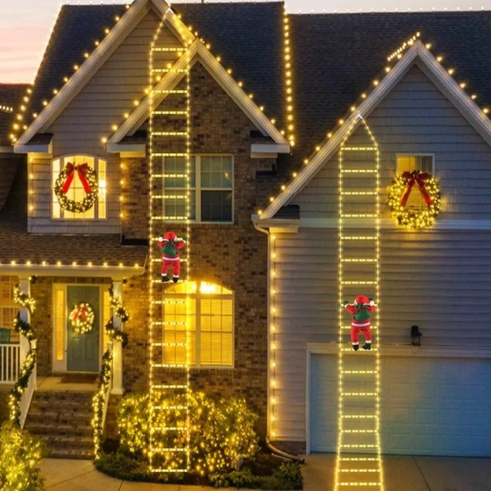 Santa Claus Climbing Ladder LED Christmas Decoration 3M USB Christmas LED Decoration Babs RGB 3M