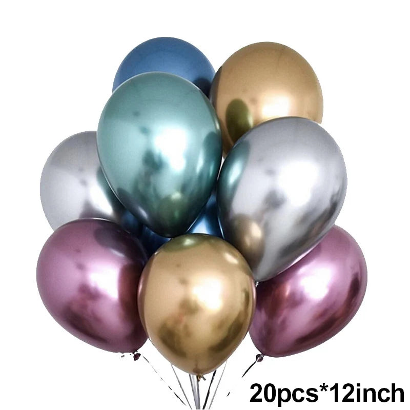 20Pcs Rose Gold Confetti Metallic Balloons Party Decoration Set Party Balloon Set Babs 20pcs metal balloon 12inch