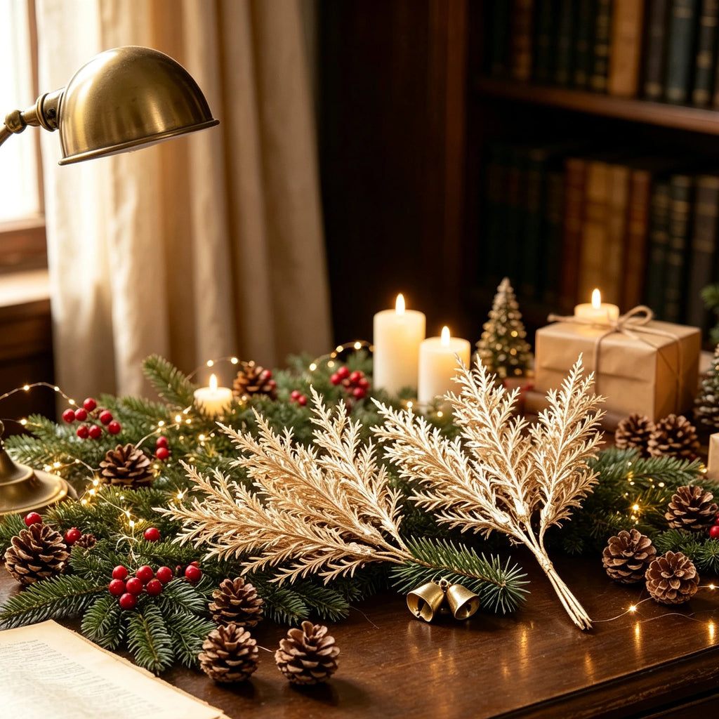 Artificial Gold & Silver Sprigs – Christmas Wreath & Vase Filler Artificial Decorative Sprigs Babs
