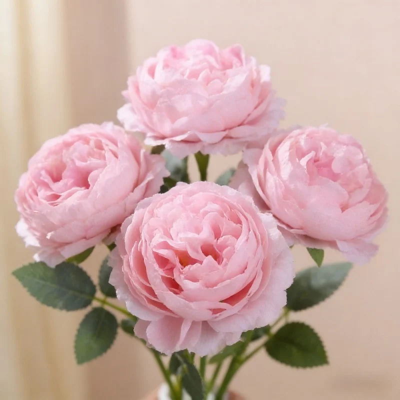 3pcs Silk Peony Flower Heads – Wedding & DIY Home Decor Artificial Silk Flowers Babs