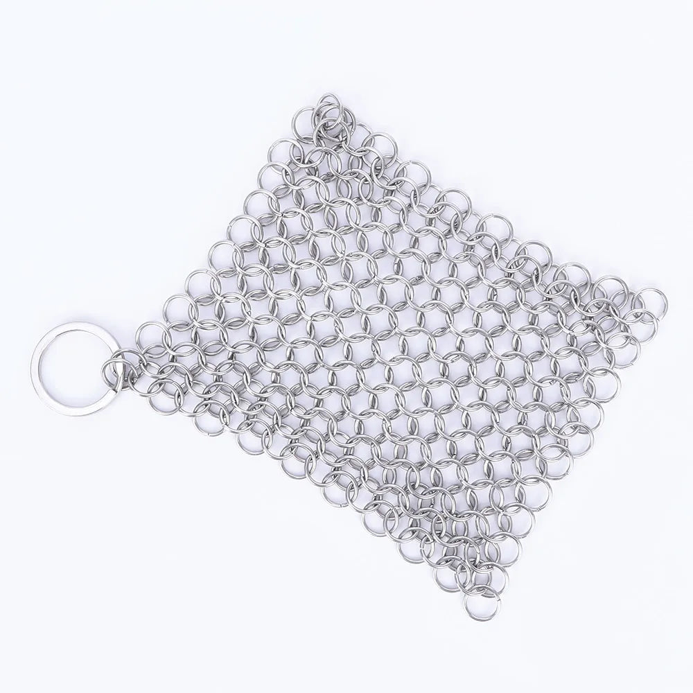 Chainmail Scrubber for Cast Iron & Wok | Stainless Steel Cookware Scrubber Babs Silver
