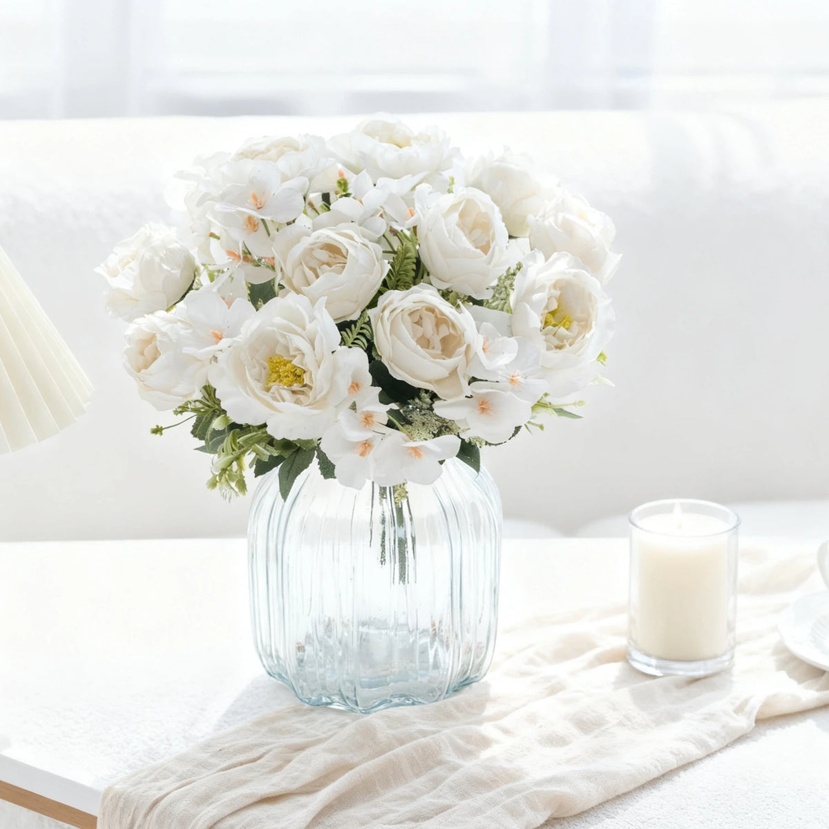 Artificial Silk Peony Hydrangea Bouquet | Wedding & Home Decor Artificial Flower Bouquet Babs