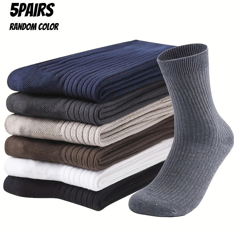 Men's Socks 5-Pair Set – Breathable, Soft, All-Season Men's Socks Babs