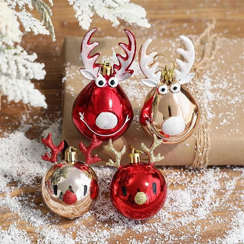 2pcs Elk Christmas Ball Ornaments – Xmas Tree Hanging Baubles Christmas Tree Ornaments Babs