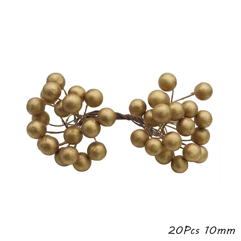 Gold Artificial Cherry Stamen Berries – Wedding & Xmas Décor Artificial Floral Decor Babs G