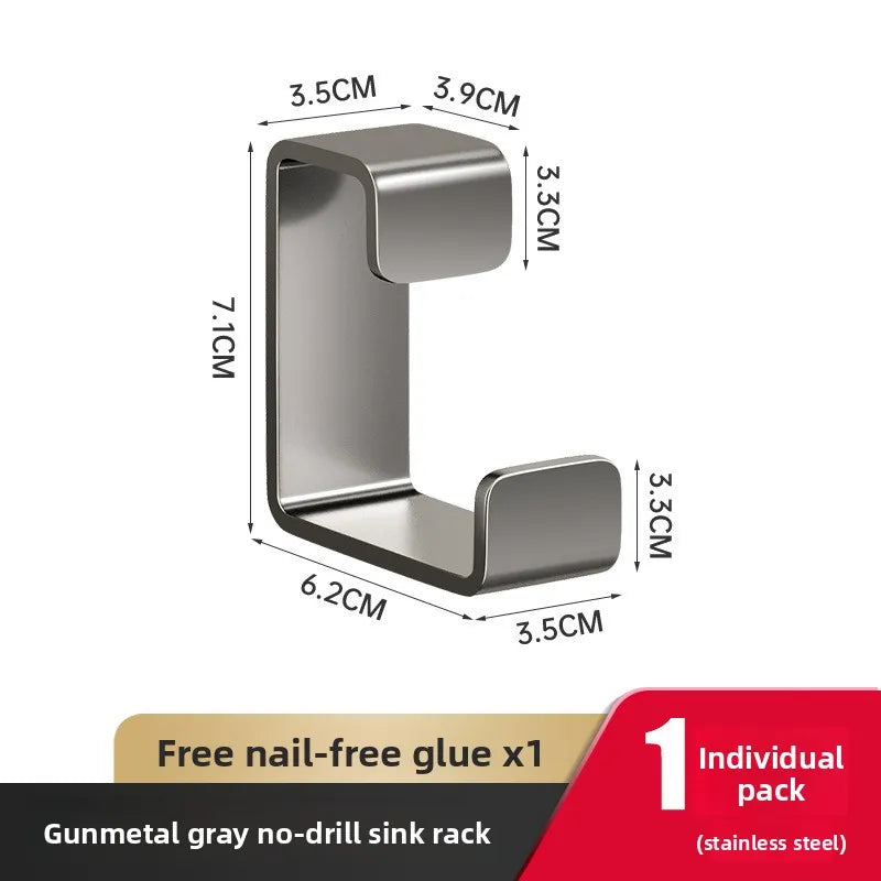 Wall Mounted Basin Holder – Punch-Free Bathroom Storage Rack Bathroom Storage Rack Babs grey