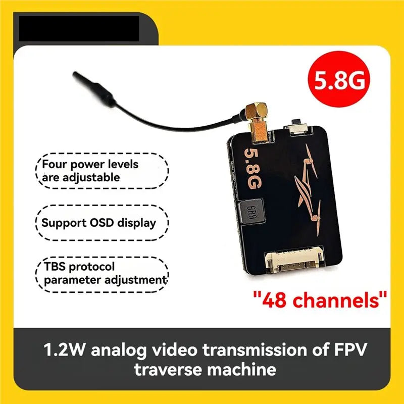 5.8GHz 1.2W FPV VTX 48CH Video Transmitter TBS OSD MMCX FPV Video Transmitter Babs