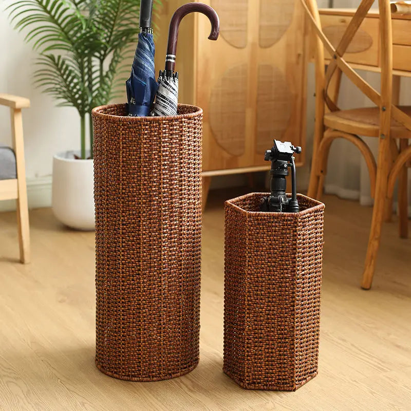 Woven Umbrella Stand Holder – Vintage Rattan-Style Décor Umbrella Stand Babs