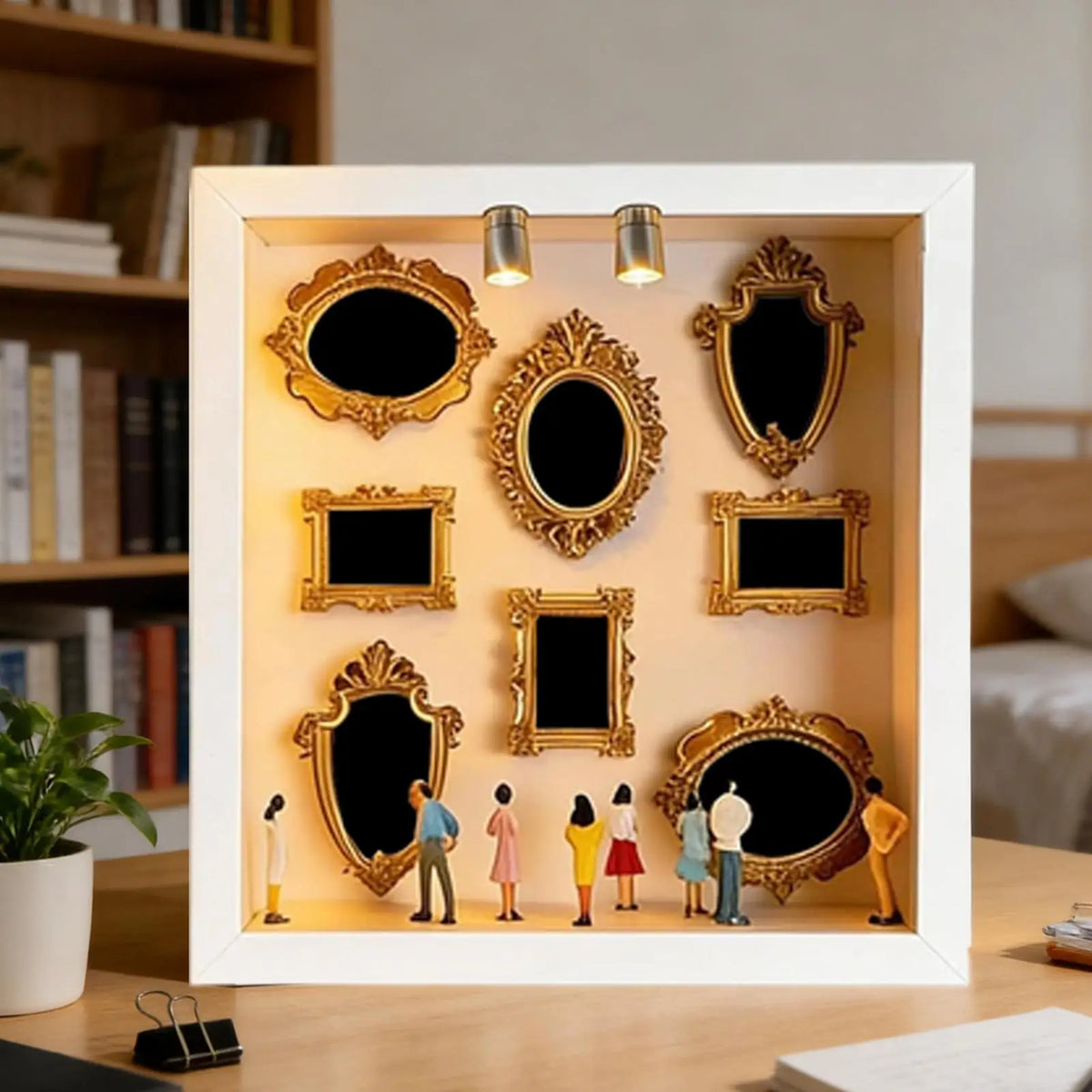 Wooden Mini Museum Display Shelf – DIY Illuminated Shadow Box Shadow Box Shelf Babs