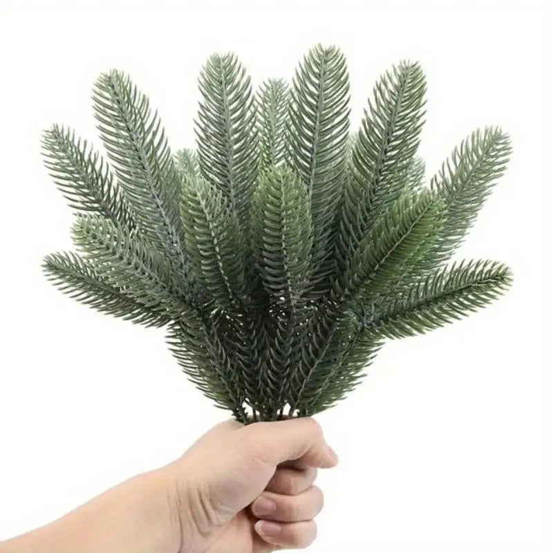 12pcs Artificial Pine Needle Branches – Christmas Tree Decor Christmas Decor Props Babs