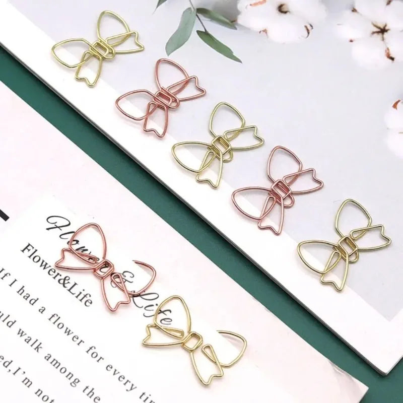20pcs Butterfly Metal Paper Clips Gold Bookmarks | Bow Tie Shaped Paper Clips Babs
