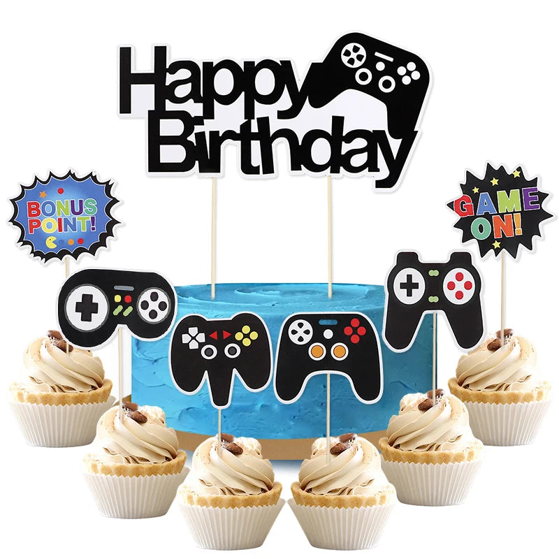 13-Piece Video Game Cake Toppers & Cupcake Picks Birthday Set Cake Topper Set Babs