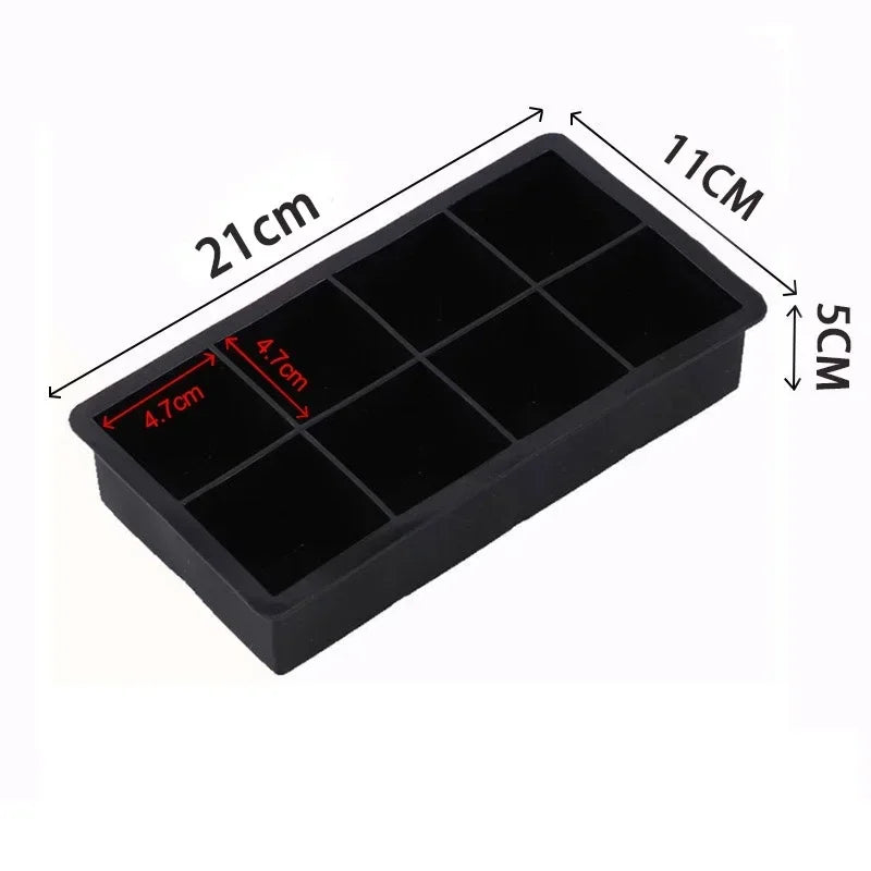 Silicone Ice Cube Mold & Ice Ball Maker – 4/6/8/15 Compartments Silicone Ice Mold Babs 8Grid-Square