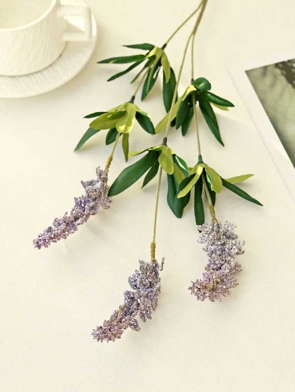 Silk Butterfly Orchid Artificial Flowers – Wedding & Home Décor Artificial Flower Bouquet Babs Blue 3 pcs