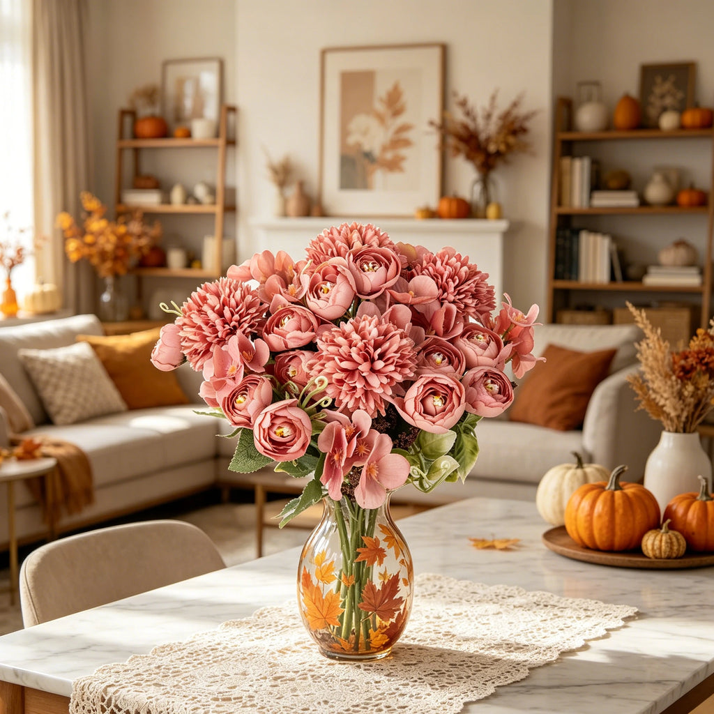 Silk Artificial Hydrangea & Rose Bouquet – Home & Wedding Decor Artificial Flower Bouquet Babs