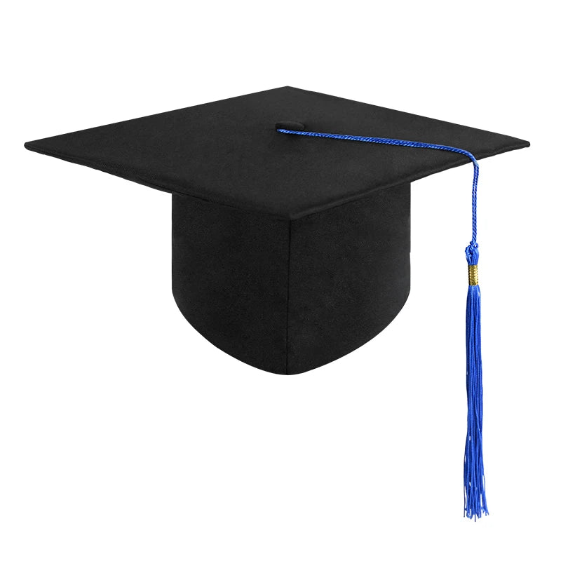 Black Graduation Cap with Tassel – Adult Bachelor & Master Hat Graduation Cap Babs Blue