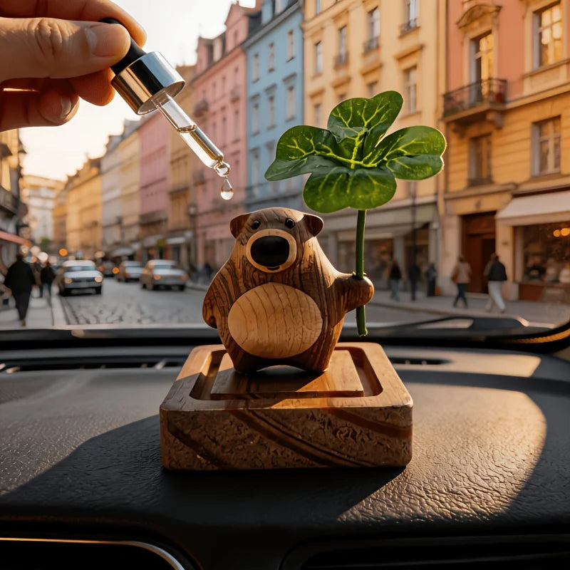 Cute Bear Wood Essential Oil Aroma Diffuser – Home & Car Decor Aroma Diffuser Ornament Babs