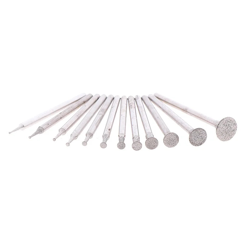 12Pcs Diamond Grinding Burr Set – 2.3mm Rotary Tool Bits Rotary Tool Burr Set Babs