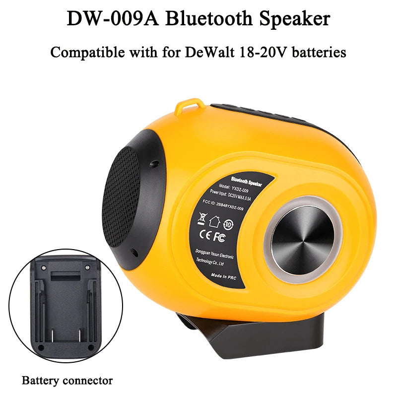 Jobsite Bluetooth Speaker – Fits Makita/DeWalt/Milwaukee 18-20V Bluetooth Jobsite Speaker Babs For DW