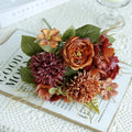 Artificial Silk Rose & Peony Bouquet – Wedding & Home Decor Artificial Flower Bouquet Babs Orange 2 pcs