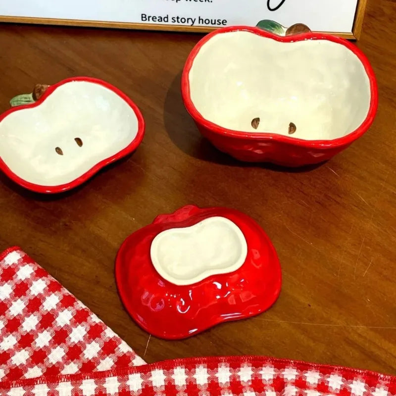 Apple-Shaped Ceramic Bowls – Yogurt, Salad & Seasoning Dishes Ceramic Serving Bowl Babs
