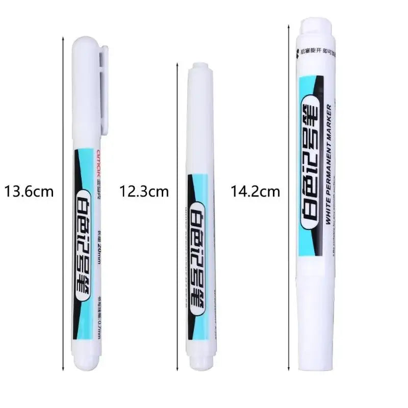 HUXUAN White Permanent Markers – 0.7/1.0/2.5mm, 3-Pc Set Permanent Marker Set Babs 3pcs