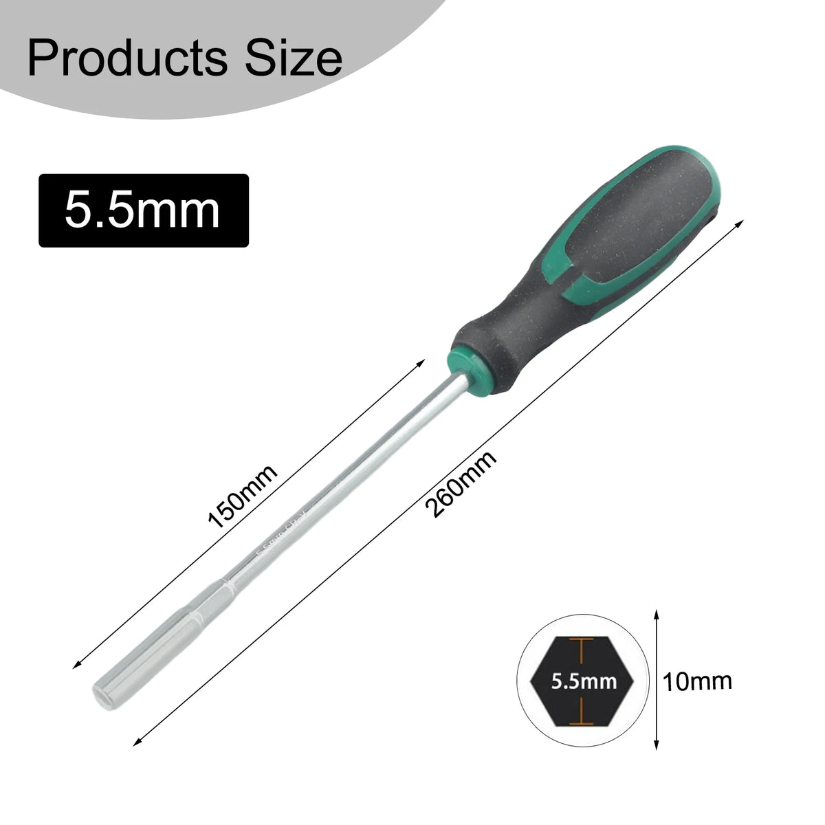 Hex Deep Socket Screwdriver Wrench 5–14mm | Nut Driver Tool Socket Nut Driver Babs 5.5mm