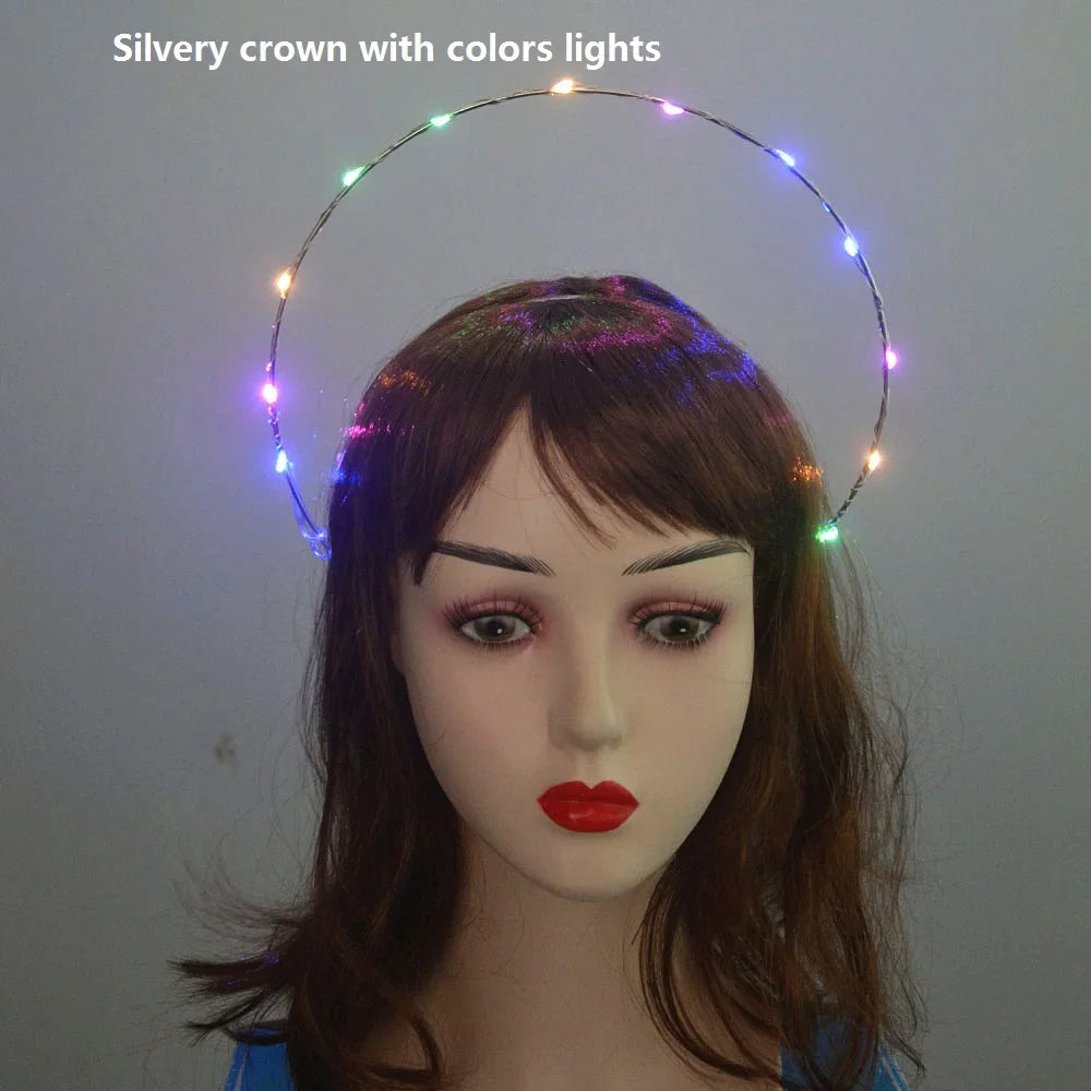 10-Pack LED Flashing Halo Crown Headbands – Mixed Colors LED Crown Headband Babs 9