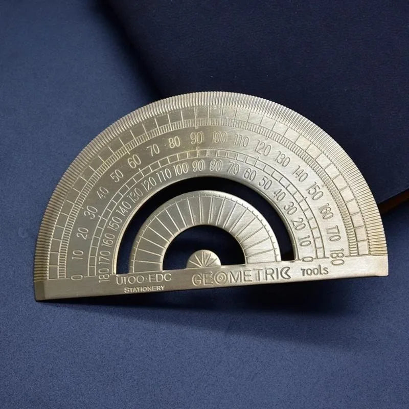 Metal Brass Protractor 0-180° | Math, Art & Design Tool Brass Protractor Babs