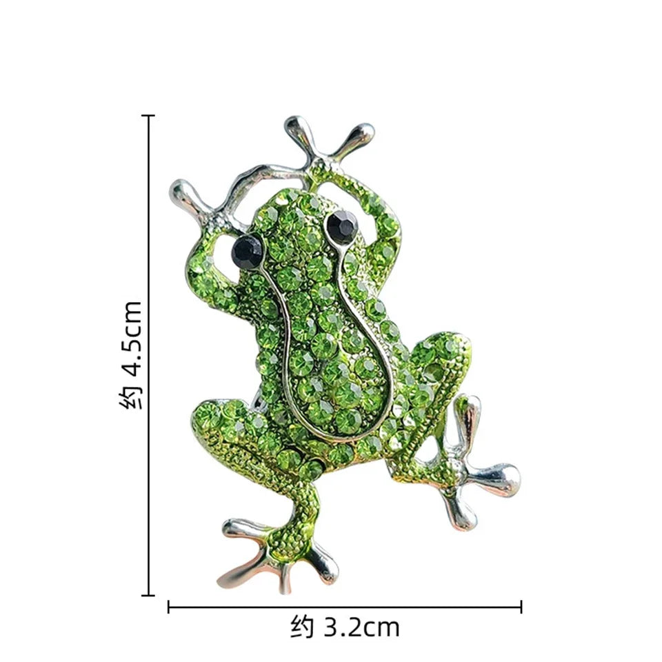 Luxury Green Crystal Frog Brooch – Animal Pin for Women Crystal Brooch Pin Babs