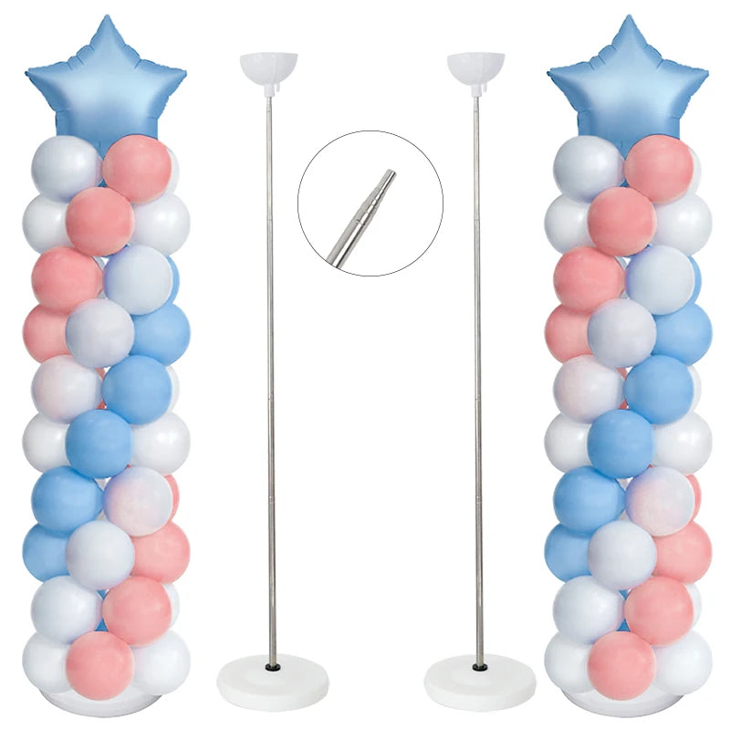 2M Adjustable Balloon Column Stand Kit – Party Tower Pillar Balloon Column Stand Babs