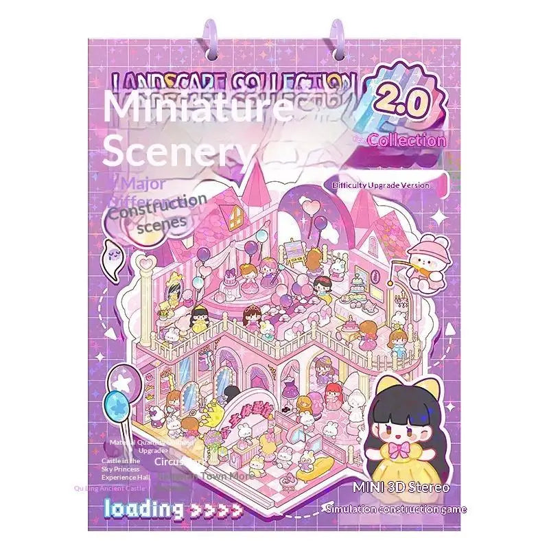 Kawaii 3D Scene Sticker Book – 20 DIY Themes, 50 Pages DIY Sticker Craft Book Babs